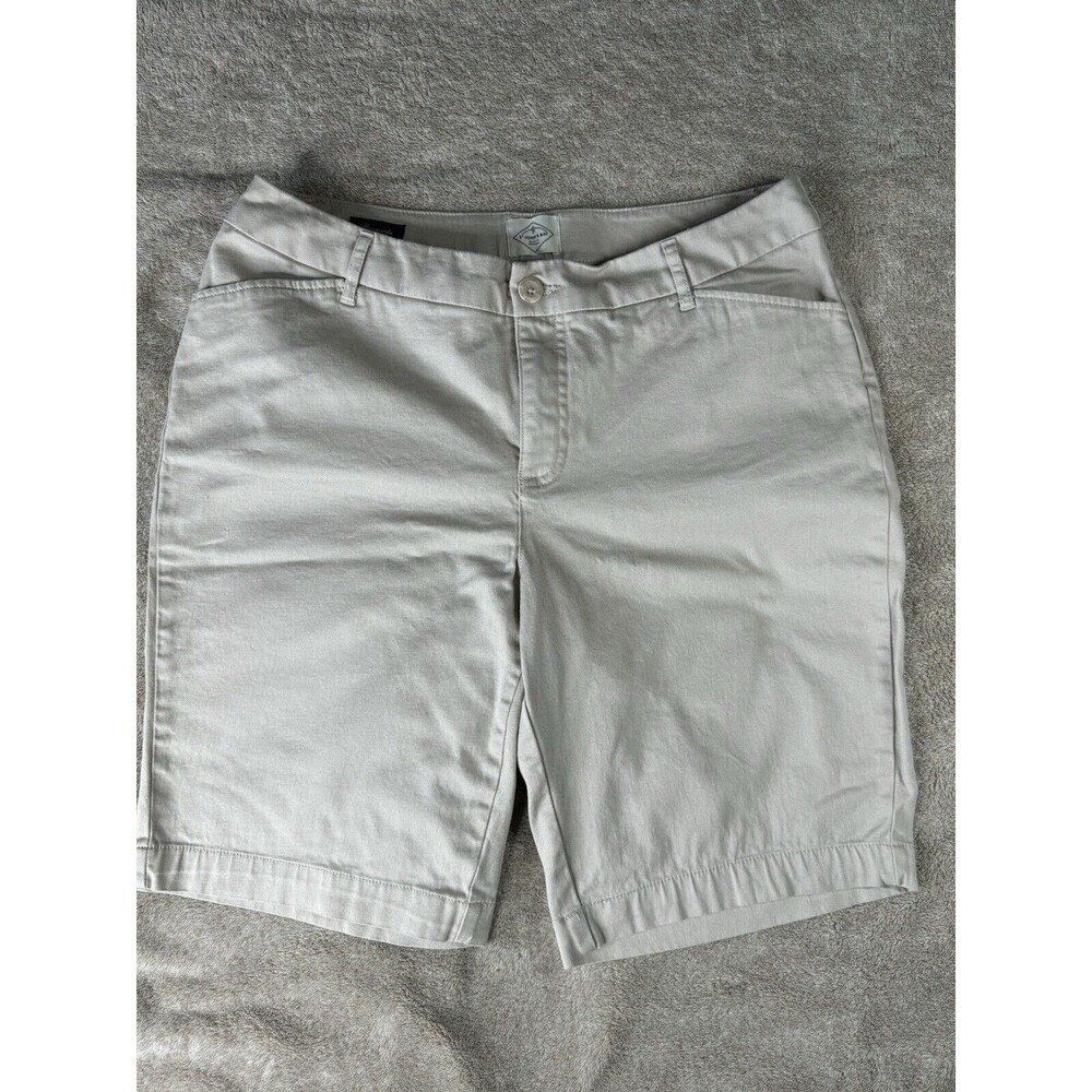 St Johns Bay Womens Bermuda Shorts Mid Rise Khaki,size 16W